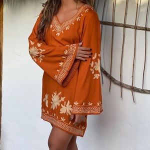 orange indian dress